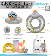 Pool Float - DUCK POOL TUBE - SILVER