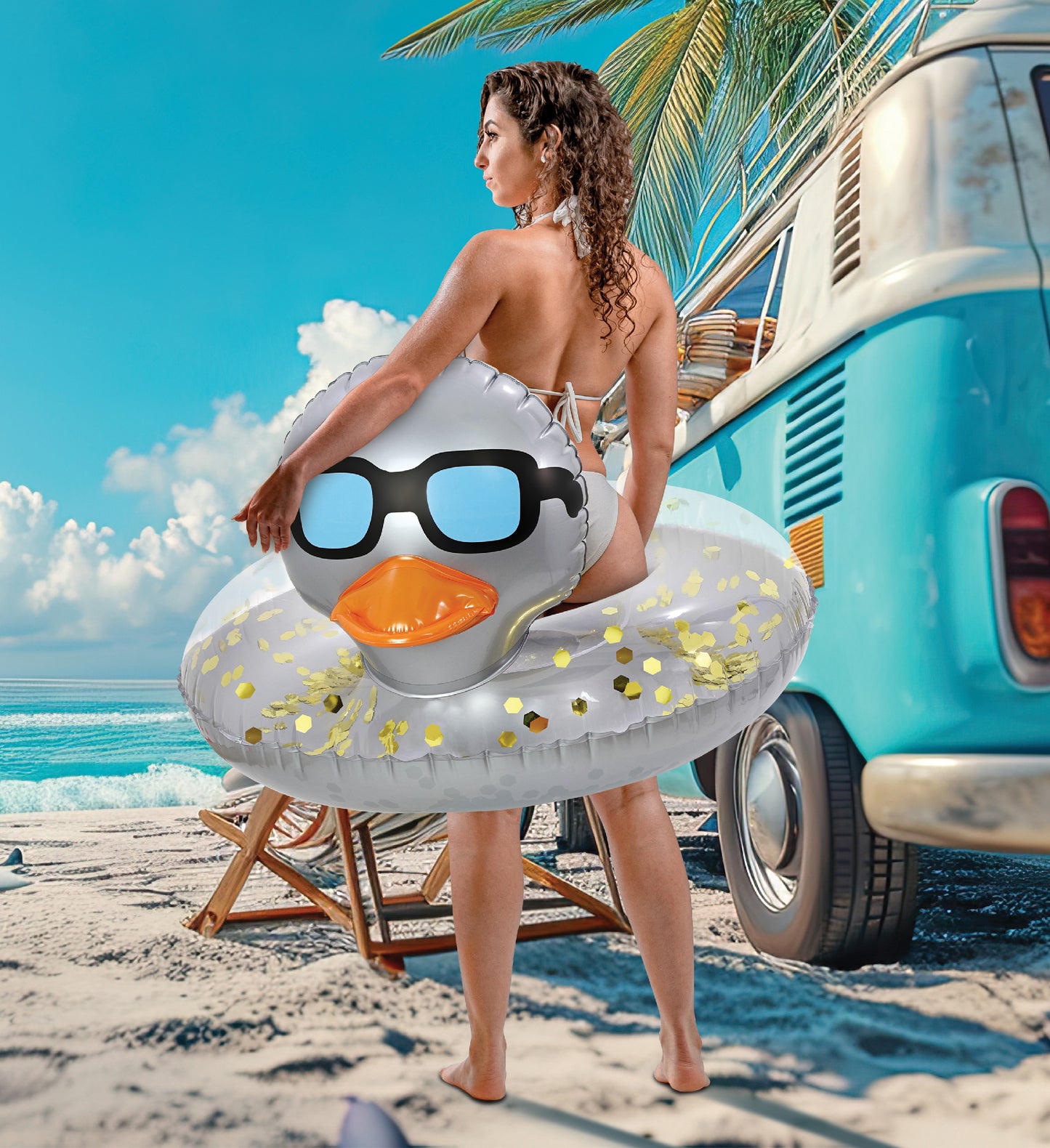 Pool Float - DUCK POOL TUBE - SILVER