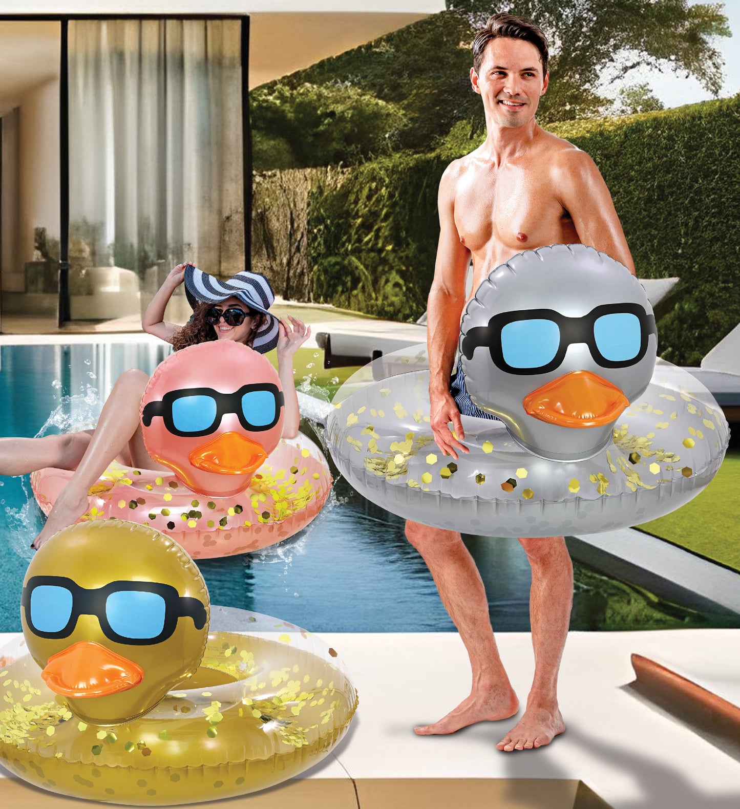 Pool Float - DUCK POOL TUBE - SILVER