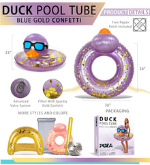 Pool Float - DUCK POOL TUBE - PURPLE GOLD