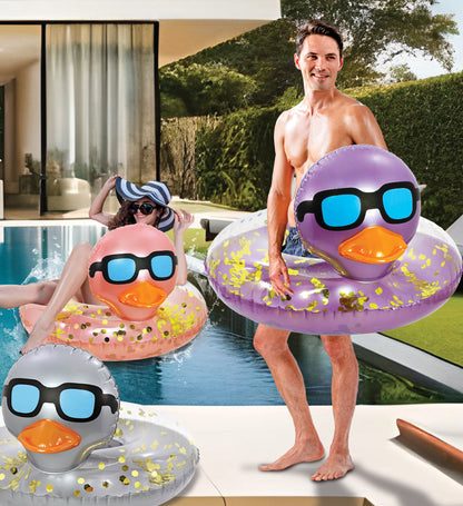 Pool Float - DUCK POOL TUBE - PURPLE GOLD