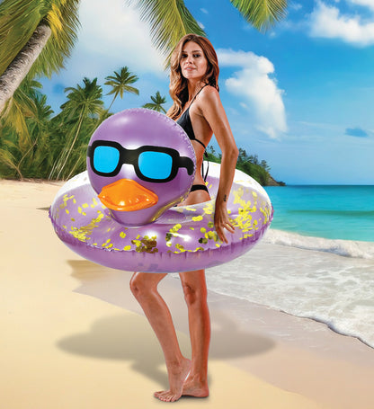 Pool Float - DUCK POOL TUBE - PURPLE GOLD