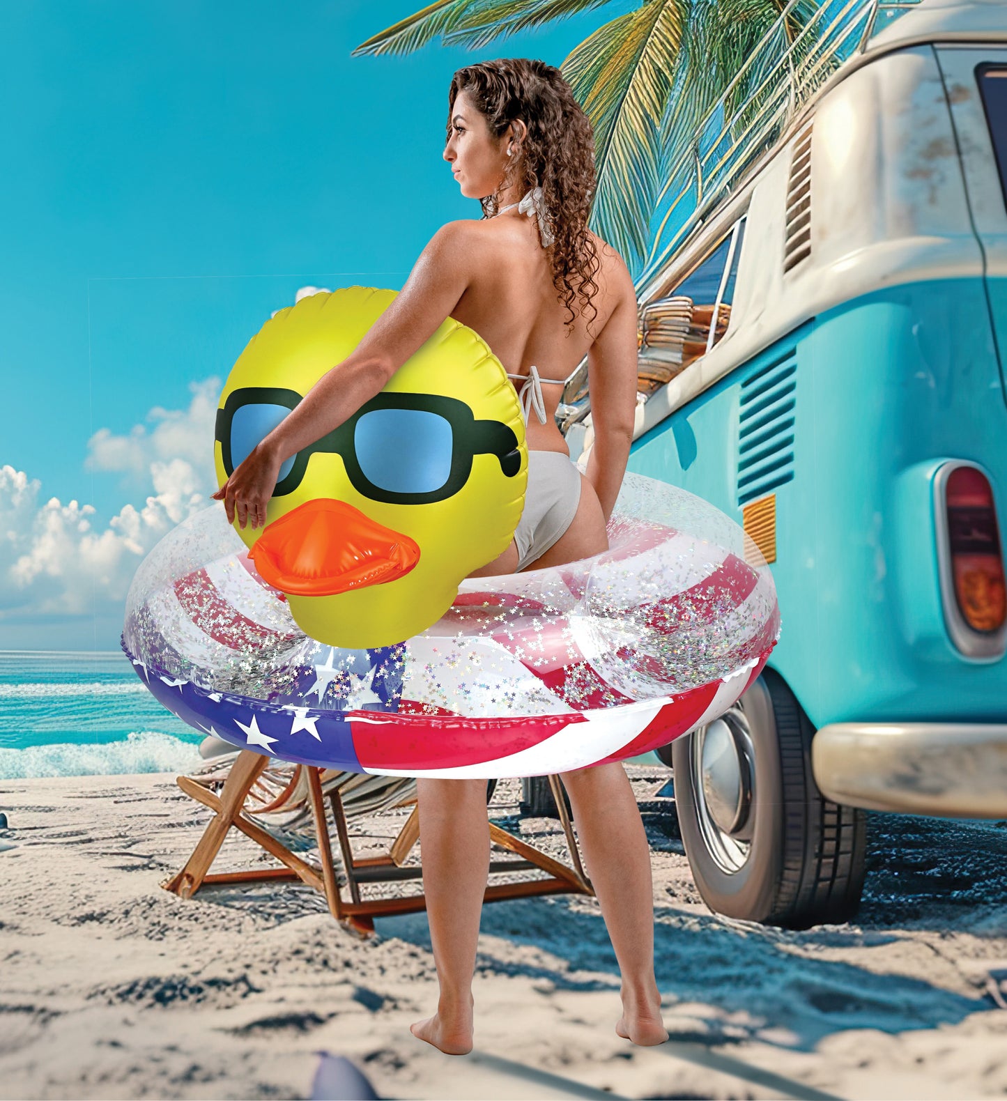 POZA - DUCK POOL TUBE - USA FLAG