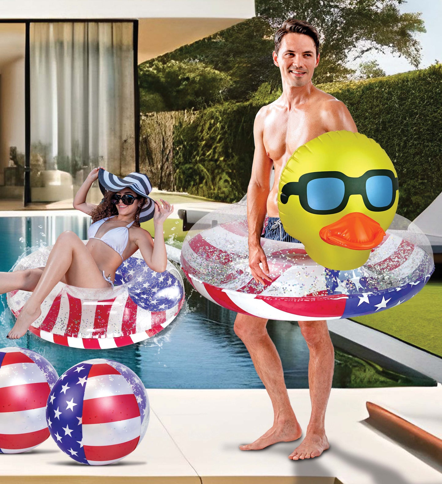 POZA - DUCK POOL TUBE - USA FLAG