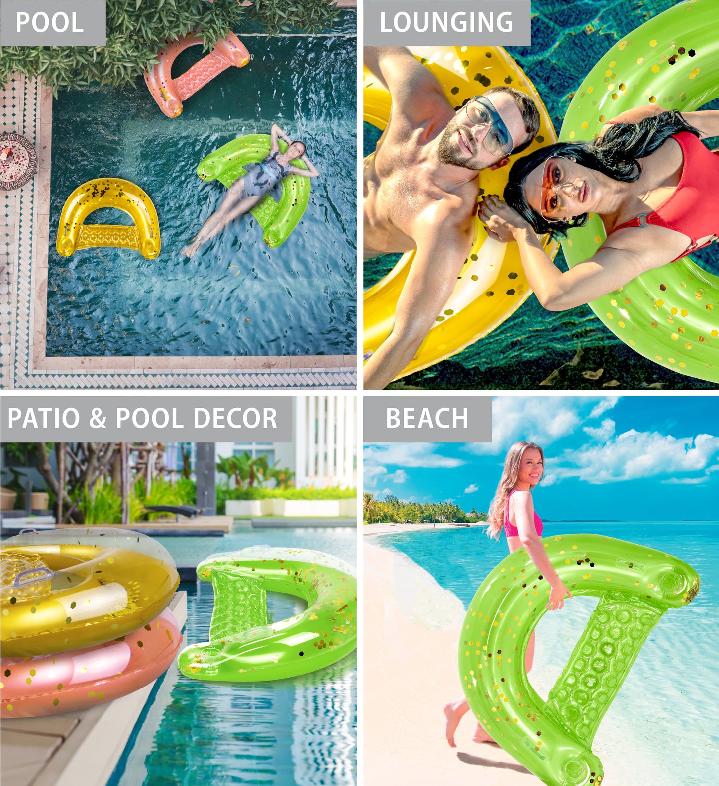 POZA - GREEN GOLD POOL CHAIR