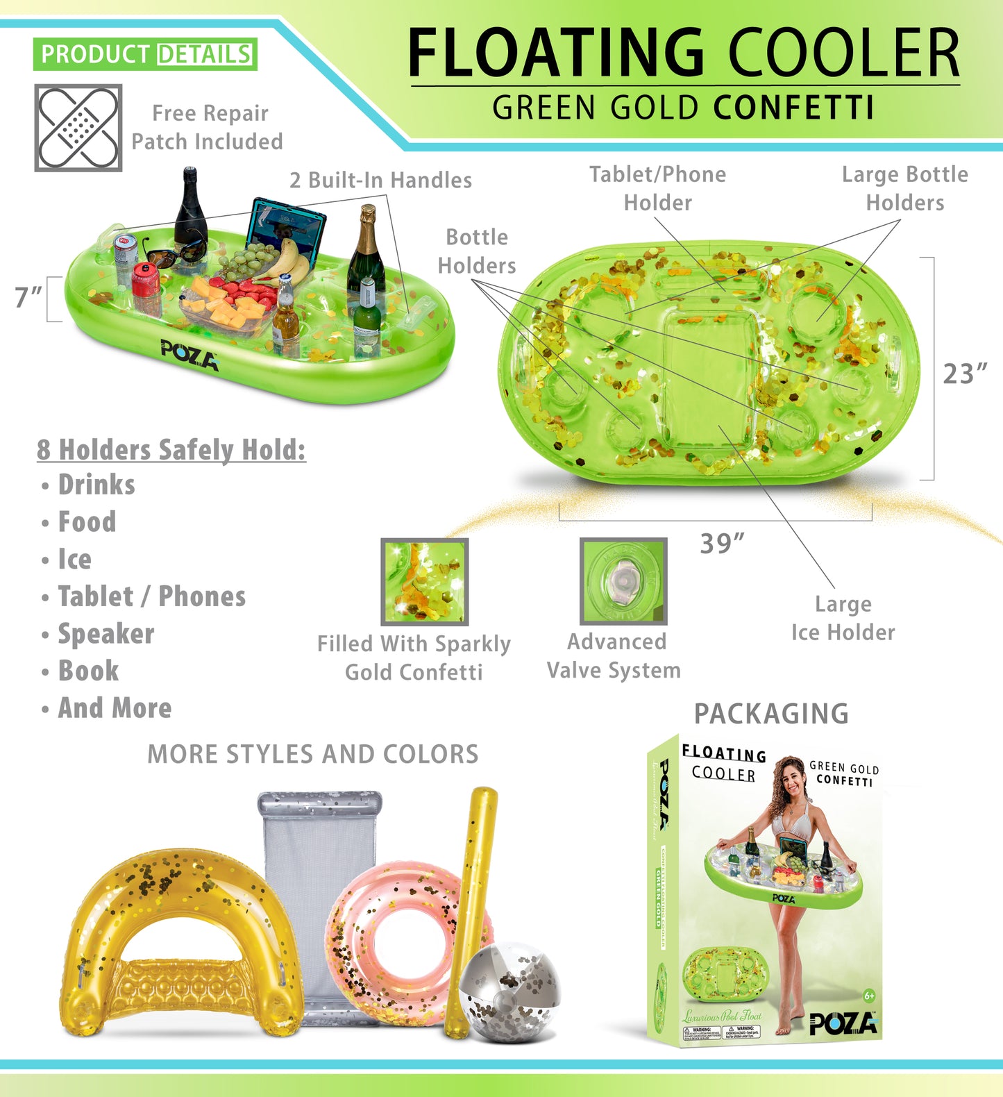 POZA - GREEN GOLD FLOATING COOLER