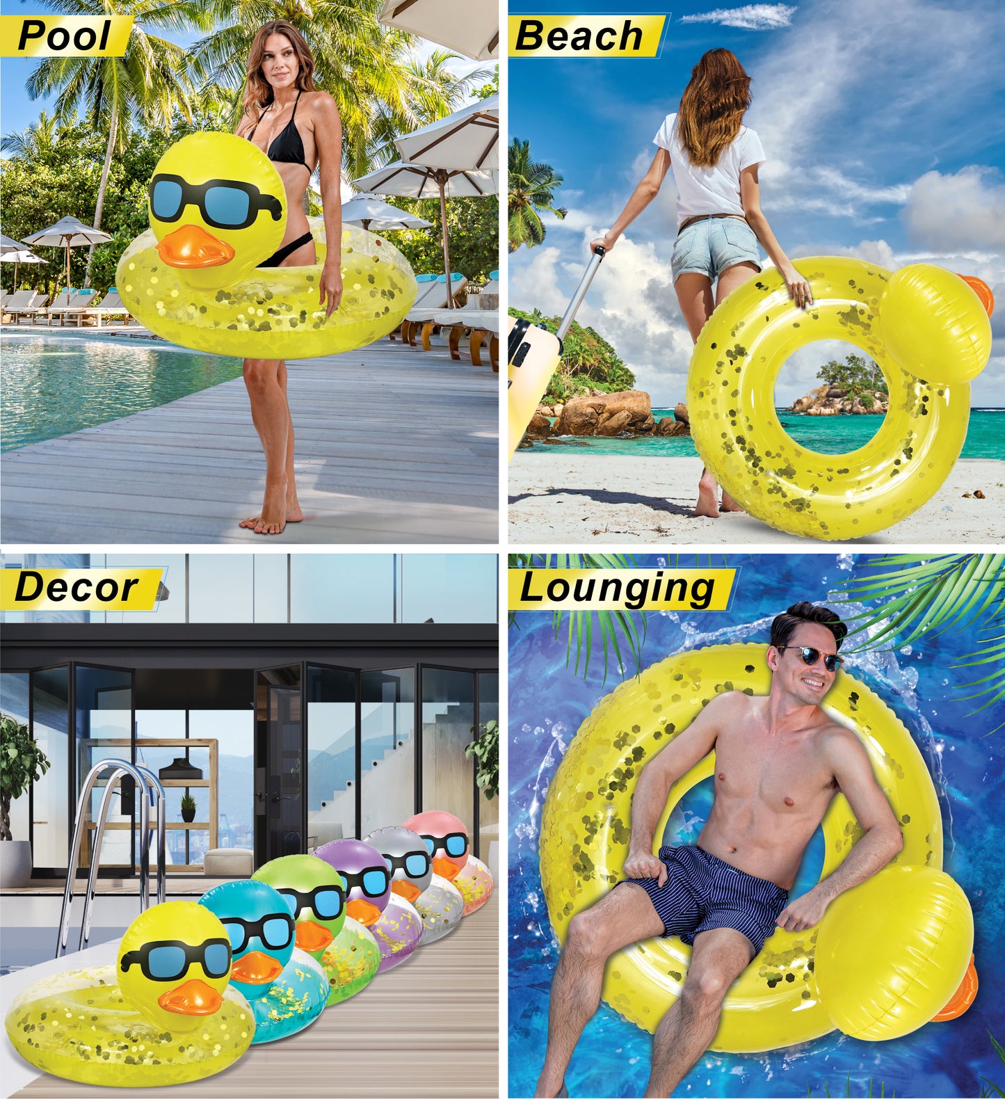 POZA - DUCK POOL TUBE - YELLOW GOLD