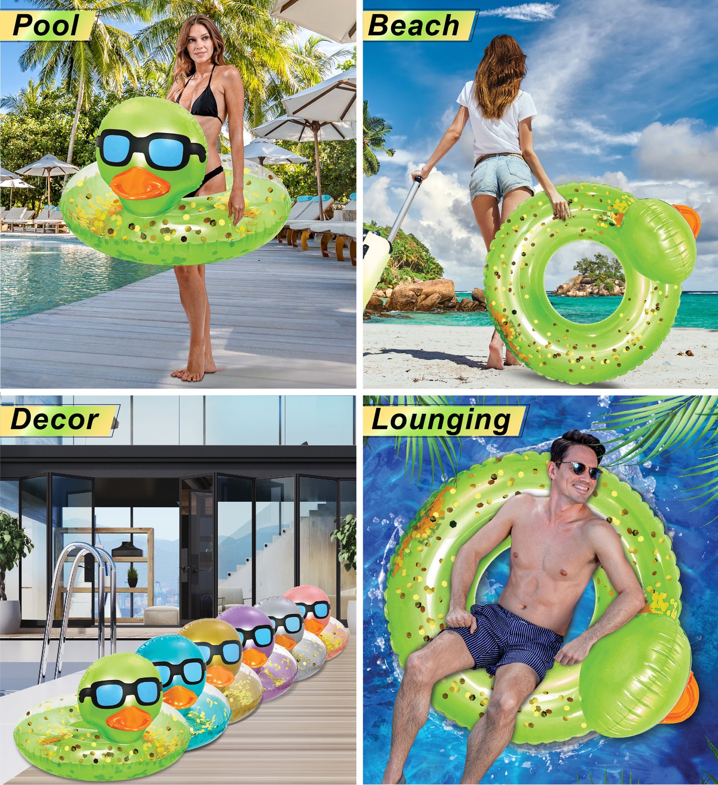 POZA - DUCK POOL TUBE - GREEN GOLD