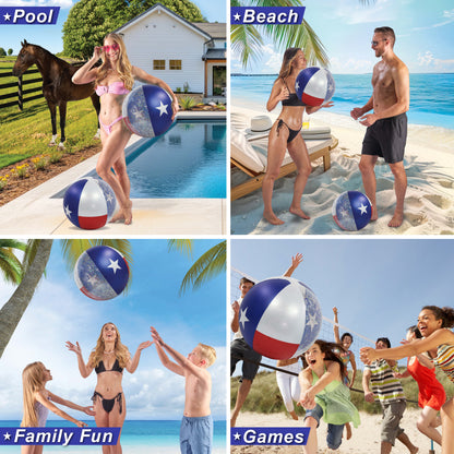 POZA - 16 INCH BEACH BALL - TEXAS FLAG - SET OF 2