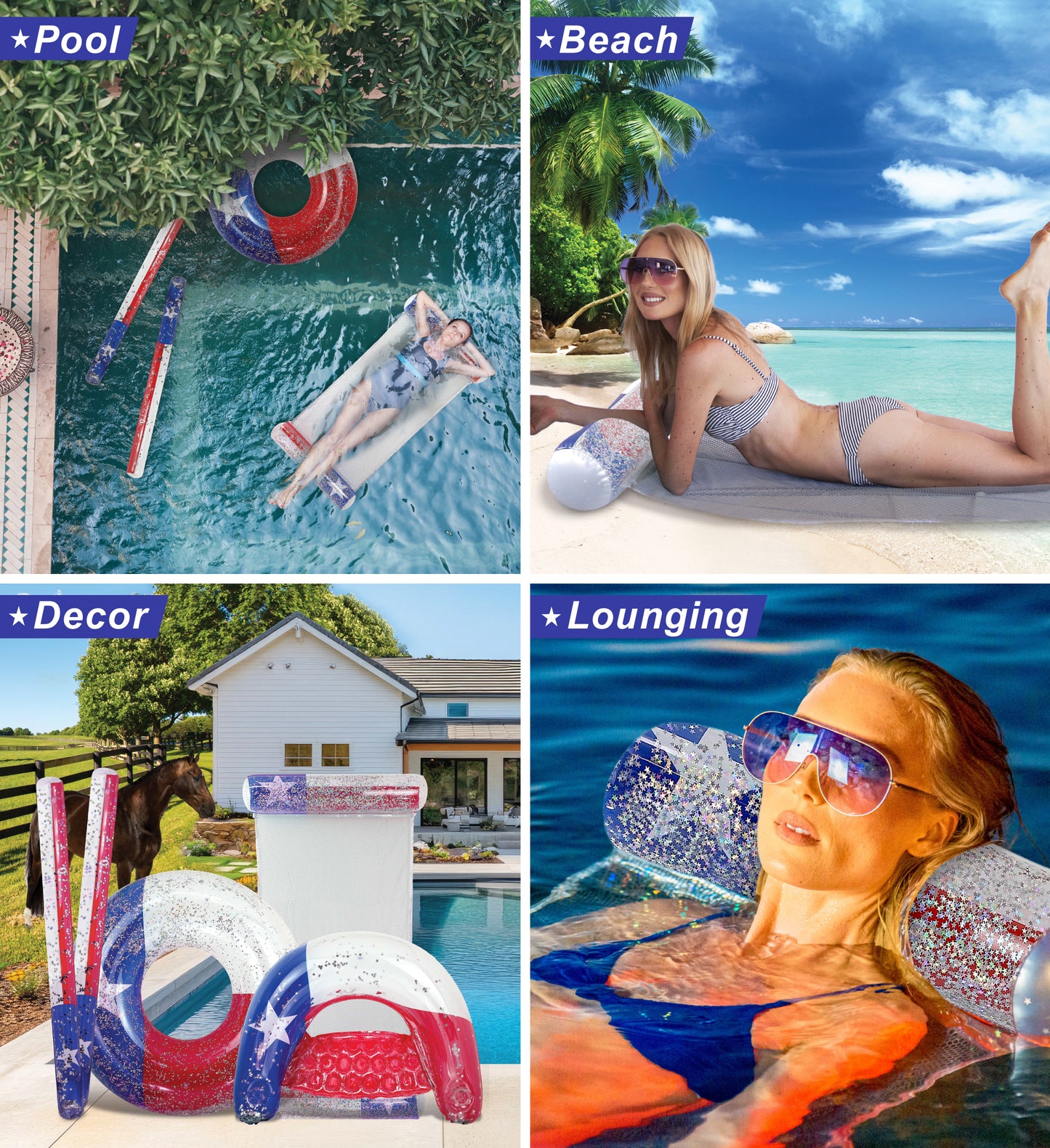 POZA - TEXAS FLAG WATER HAMMOCK