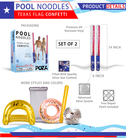 POZA - 74" NOODLE - SET OF 2 - TEXAS FLAG