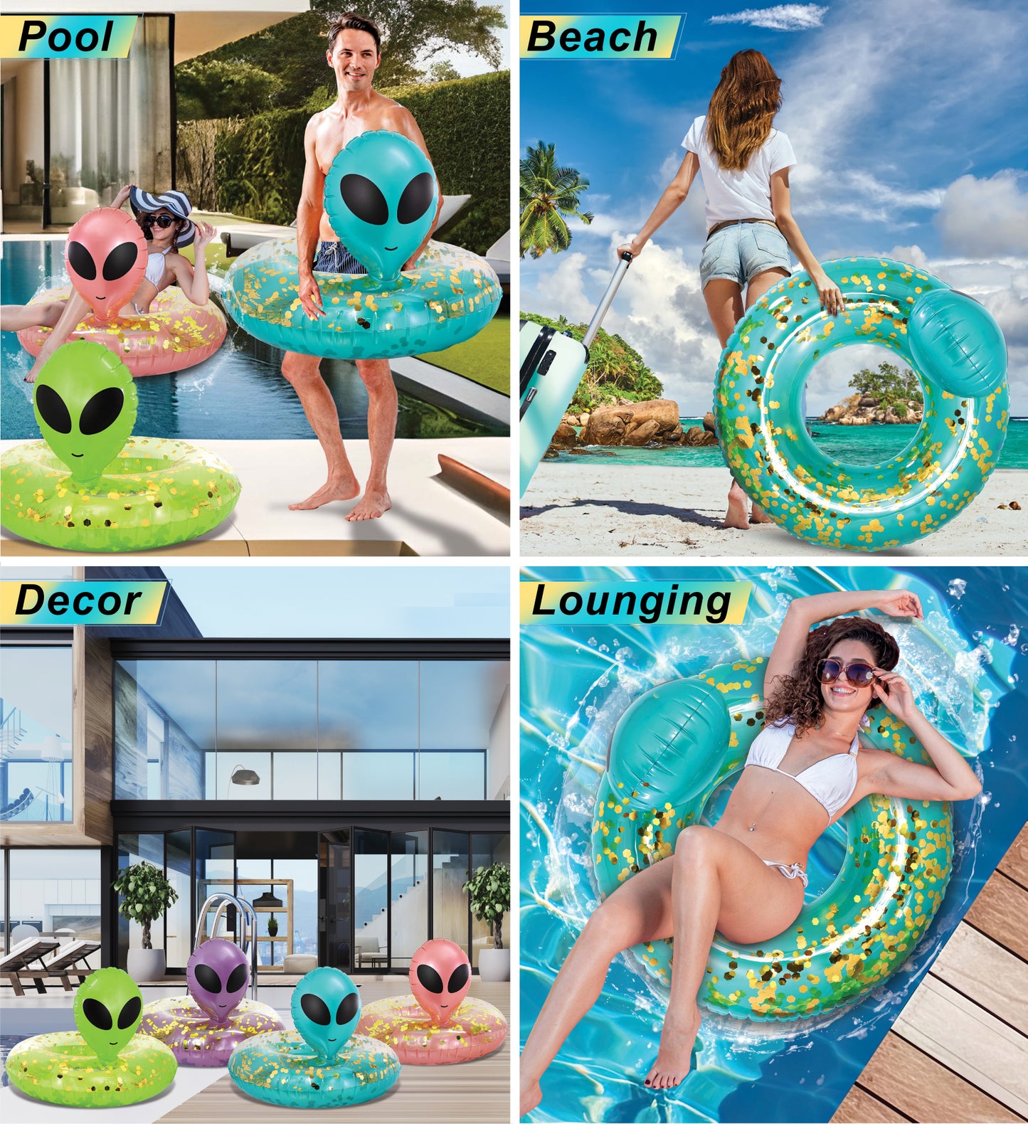 POZA - ALIEN POOL TUBE - BLUE GOLD