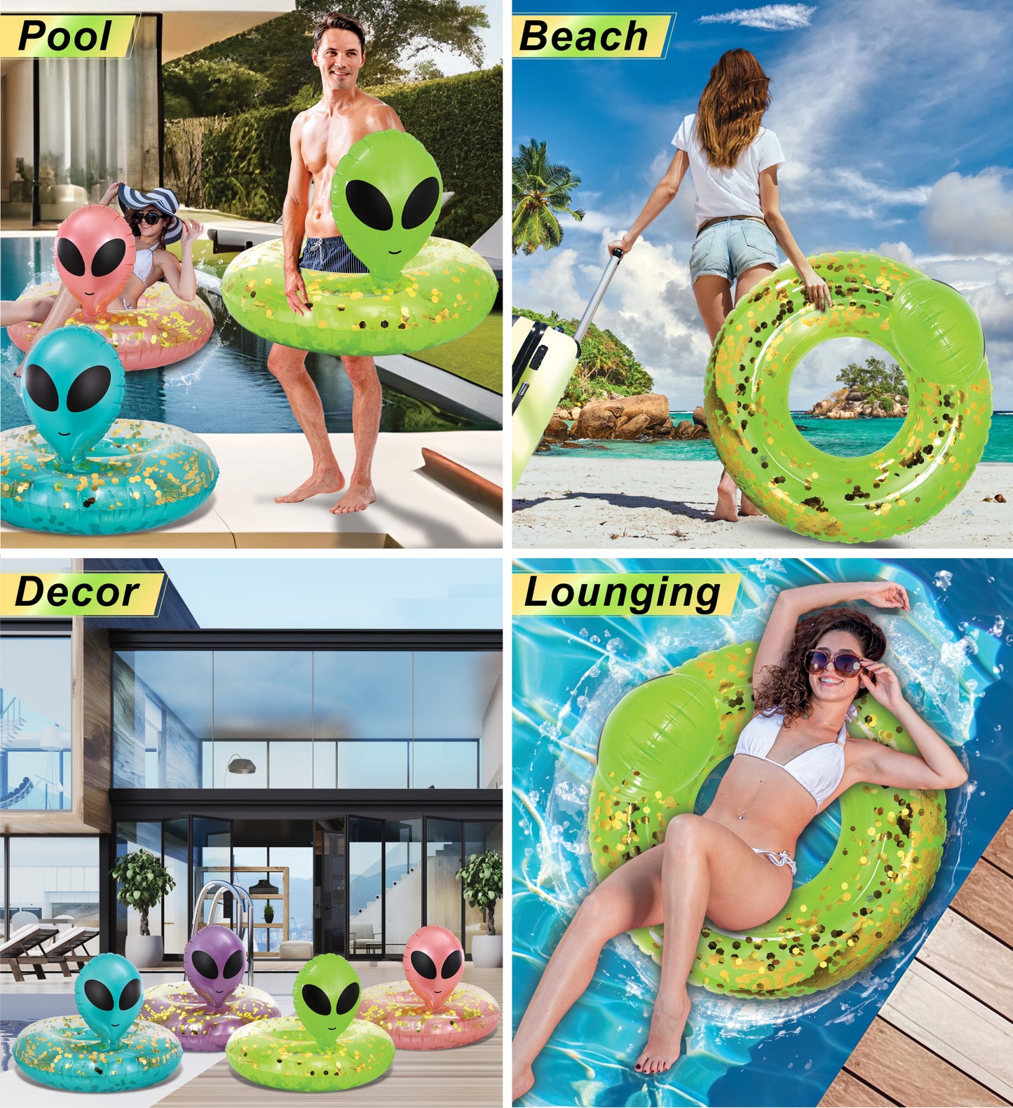 POZA - ALIEN POOL TUBE - GREEN GOLD