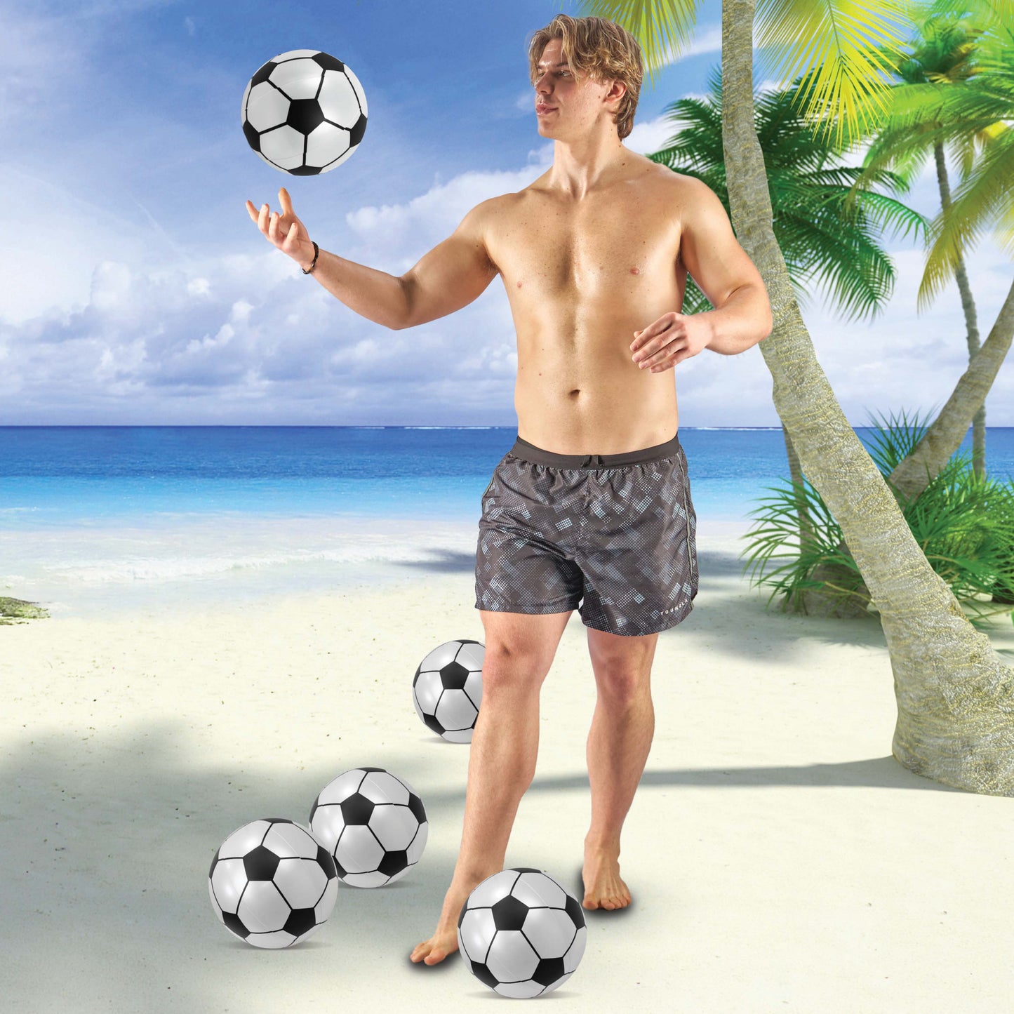 POZA - 8 INCH BEACH BALL - SOCCER - SET OF 16