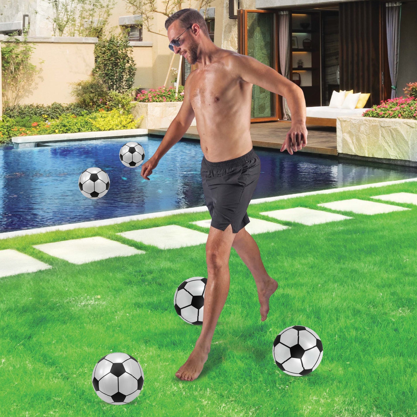 POZA - 8 INCH BEACH BALL - SOCCER - SET OF 16