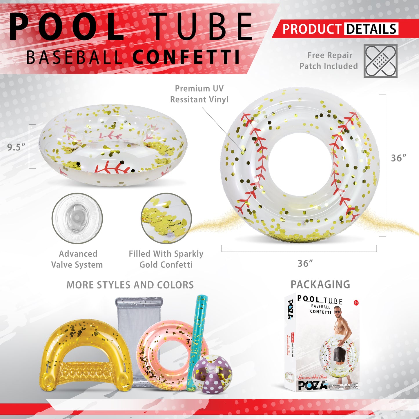 POZA - 36 INCH TUBE - BASEBALL