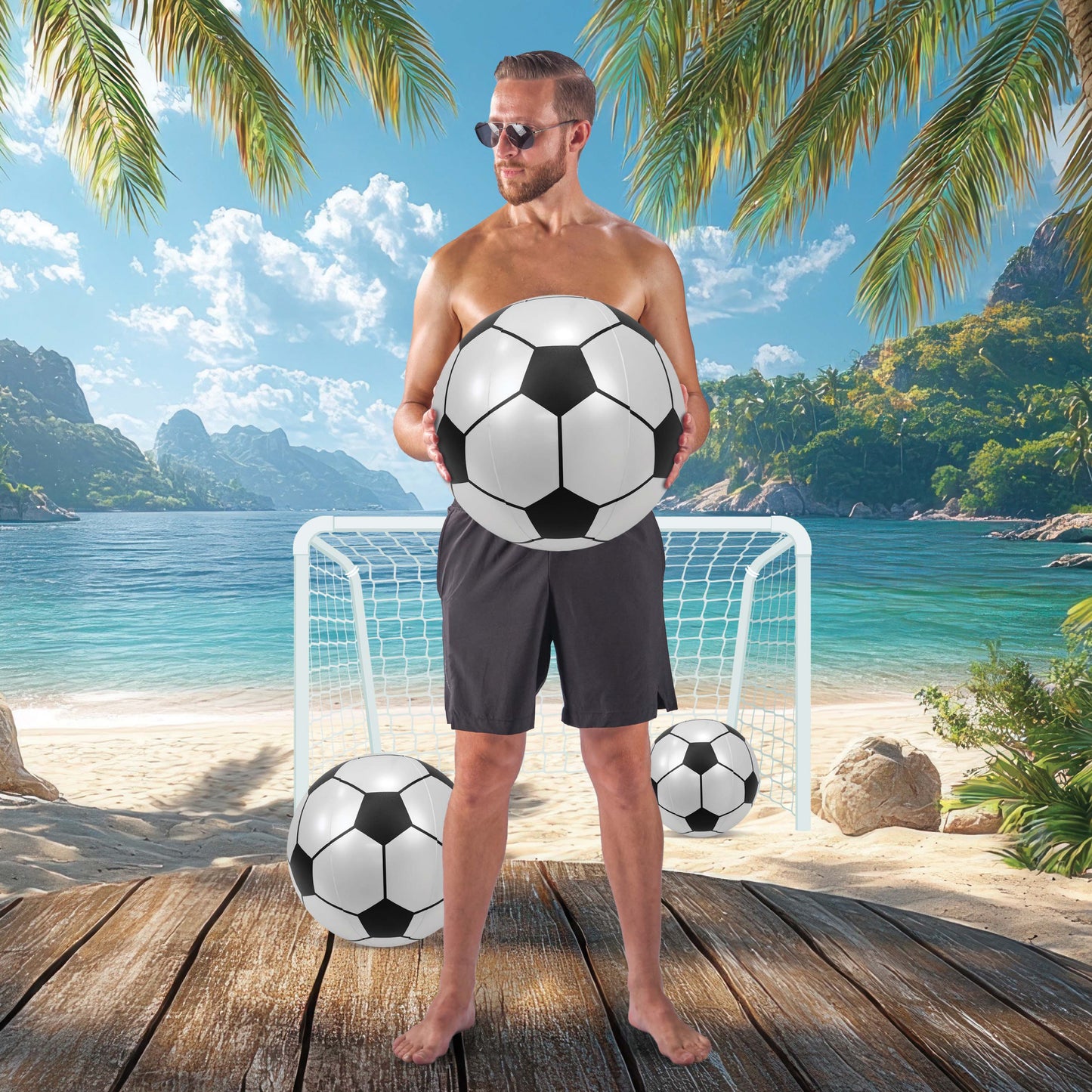 POZA - 16 INCH BEACH BALL - SOCCER - SET OF 3