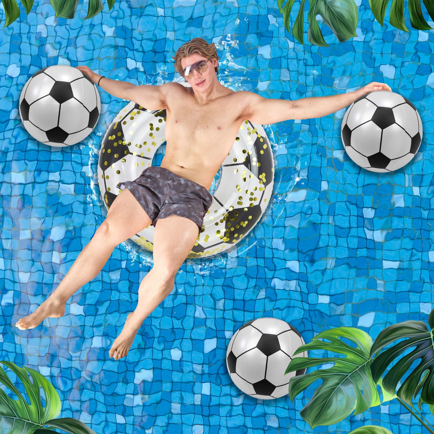 POZA - 16 INCH BEACH BALL - SOCCER - SET OF 3