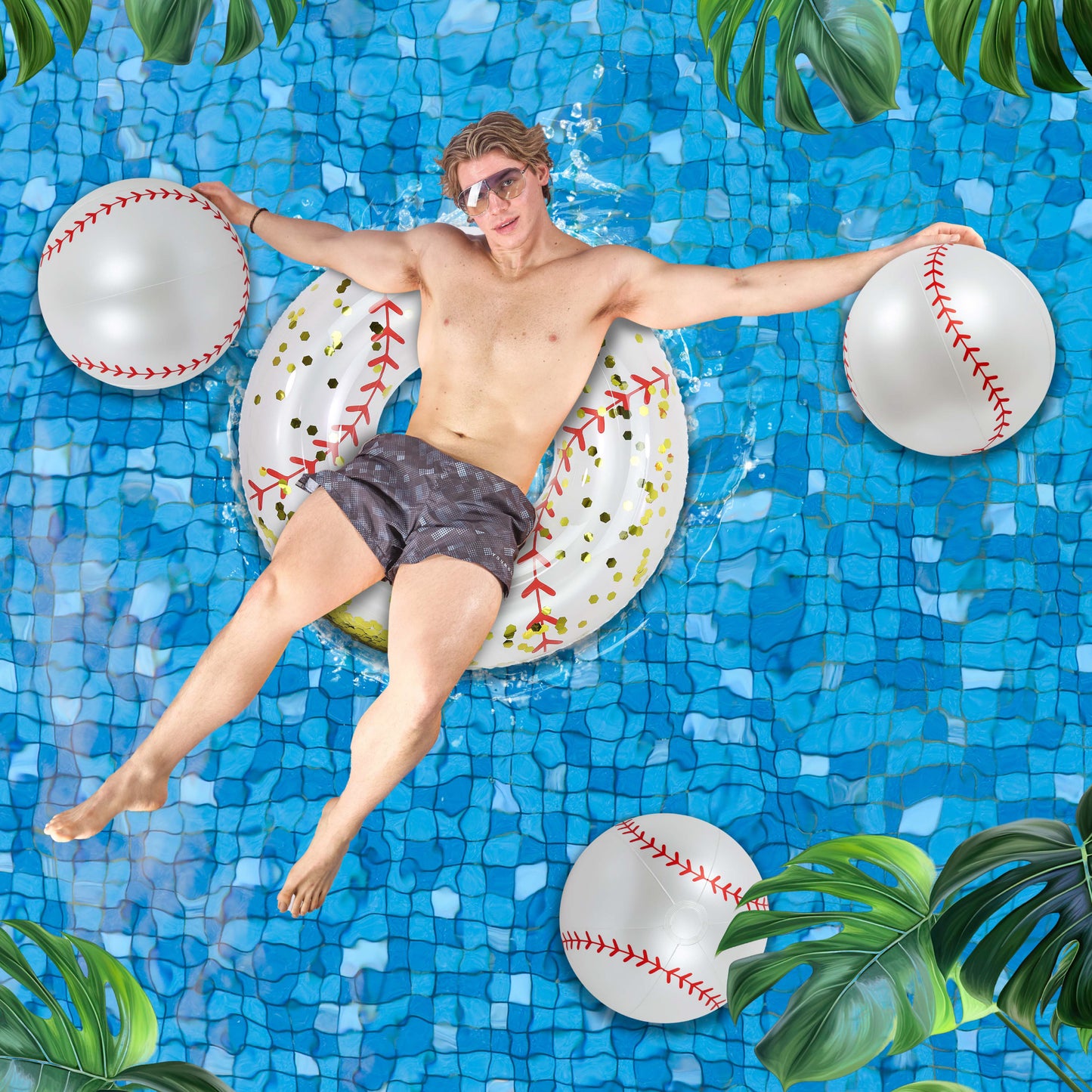 POZA - 16 INCH BEACH BALL - BASEBALL - SET OF 3