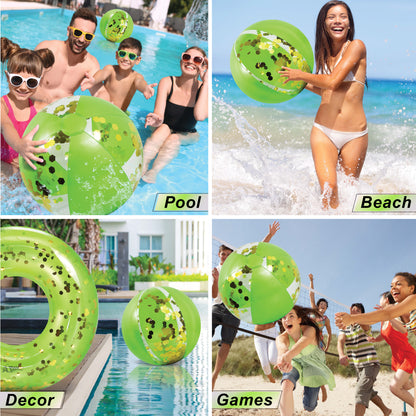 POZA - 16 INCH BEACH BALL - GREEN GOLD - SET OF 2
