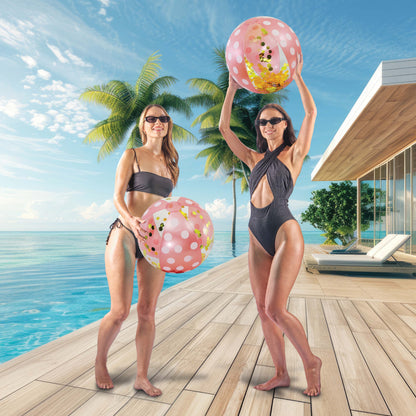 POZA - 16 INCH POLKA BEACH BALL - ROSE GOLD - SET OF 2