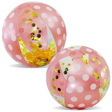 POZA - 16 INCH POLKA BEACH BALL - ROSE GOLD - SET OF 2