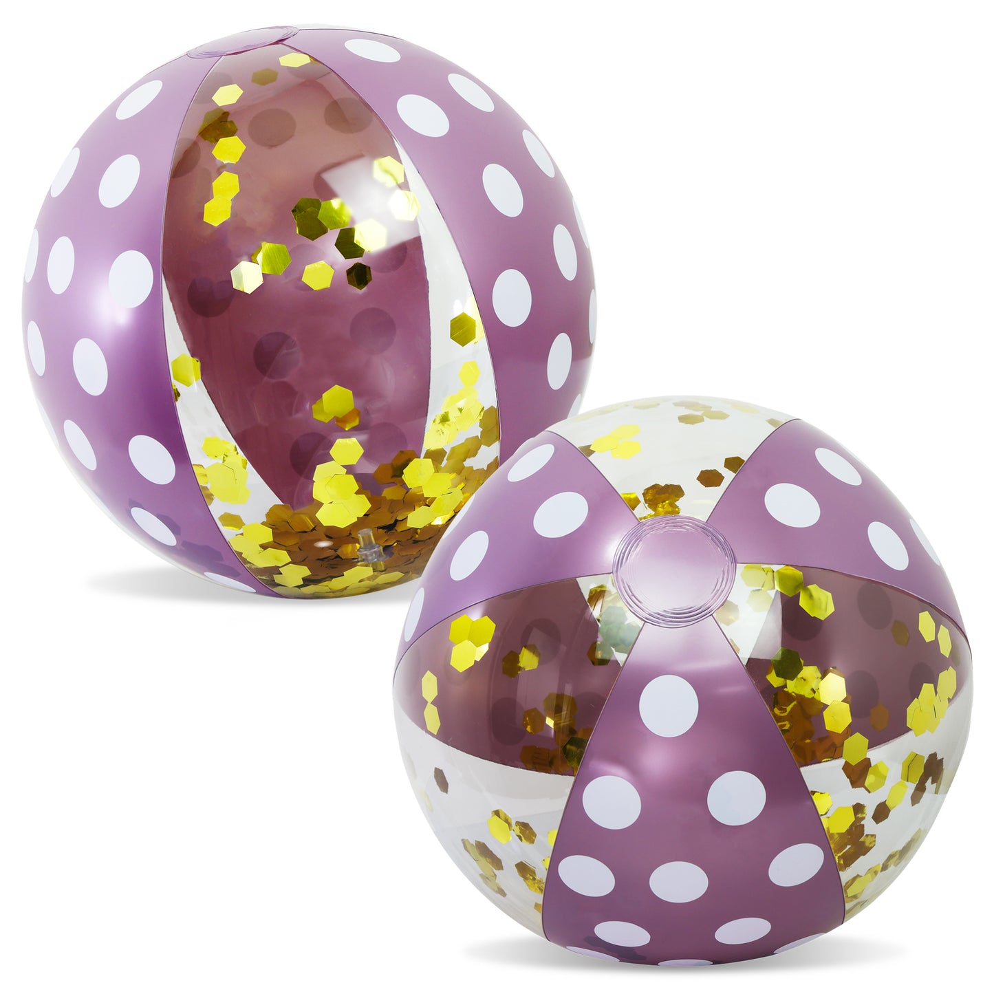 POZA - 16 INCH POLKA BEACH BALL - PURPLE GOLD - SET OF 2