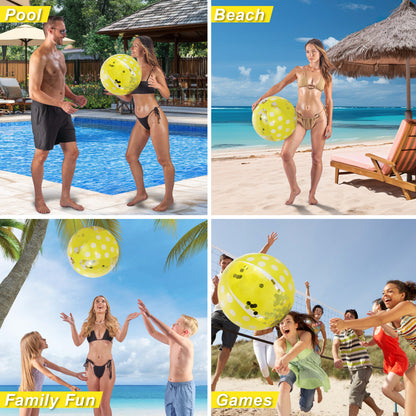 POZA - 16 INCH POLKA BEACH BALL - YELLOW GOLD - SET OF 2