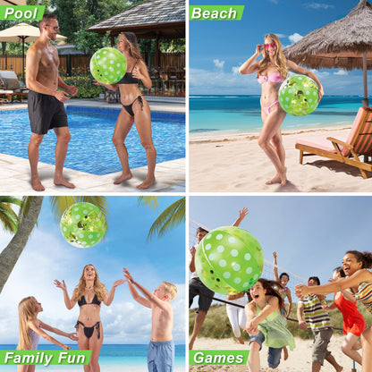 POZA - 16 INCH POLKA BEACH BALL - GREEN GOLD - SET OF 2