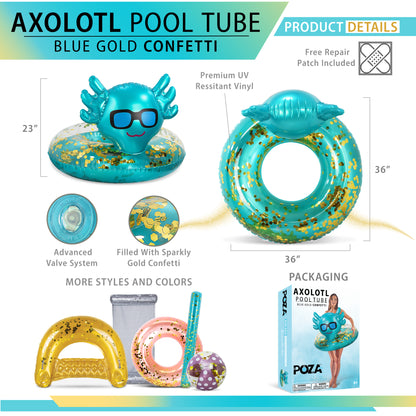 POZA - 36 INCH AXOLOTL TUBE - BLUE GOLD