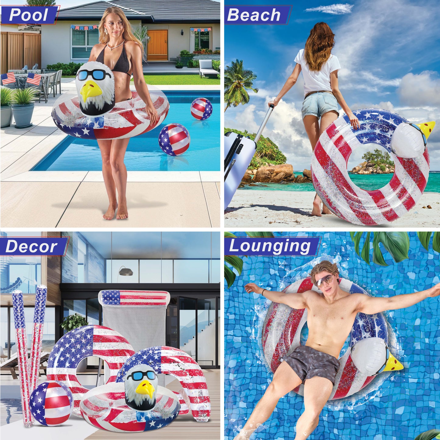 POZA - 36 INCH EAGLE TUBE - USA FLAG