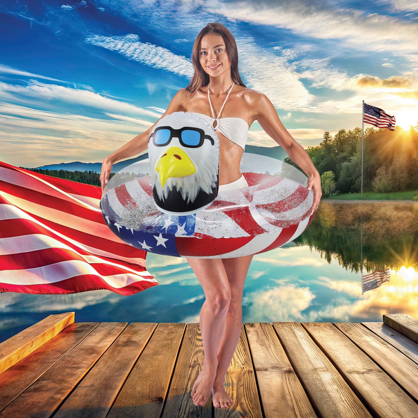 POZA - 36 INCH EAGLE TUBE - USA FLAG