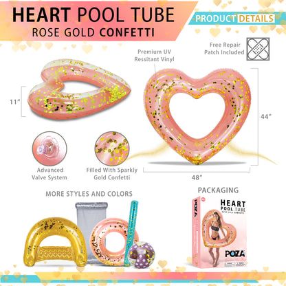 POZA - 48 INCH HEART TUBE - ROSE GOLD