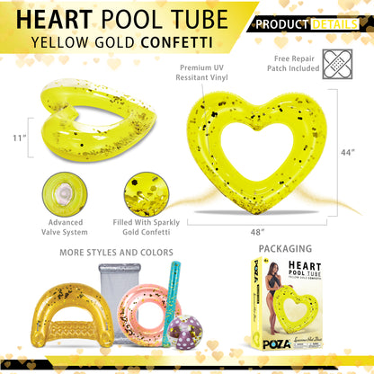 POZA - 48 INCH HEART TUBE - YELLOW GOLD