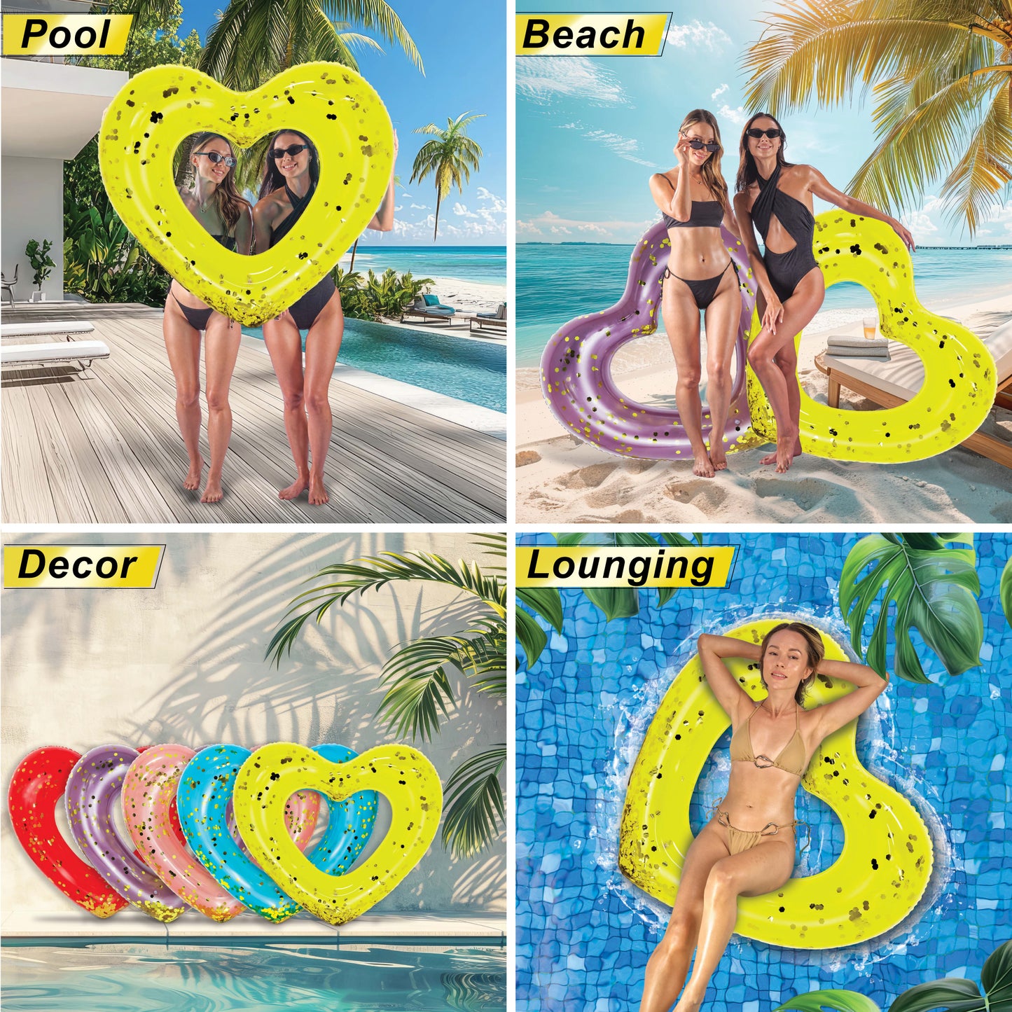POZA - 48 INCH HEART TUBE - YELLOW GOLD