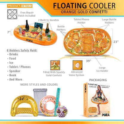 POZA - 39 INCH FLOATING COOLER - ORANGE GOLD