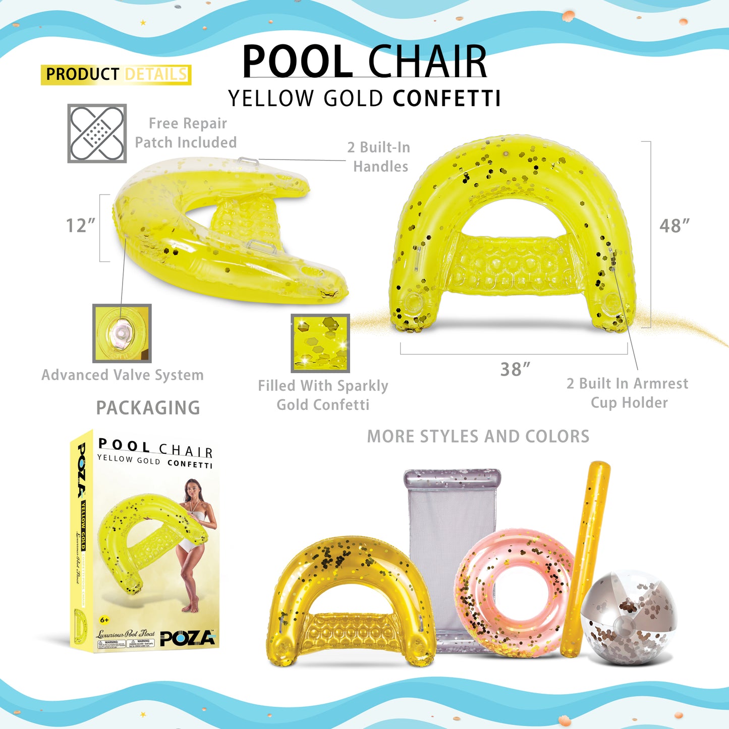 POZA - 48 INCH CHAIR - YELLOW GOLD