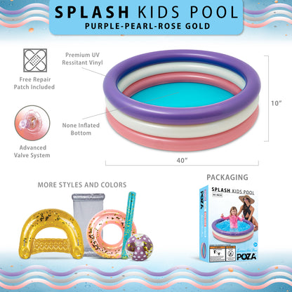40 INCH KIDS POOL ROUND NON-INFLATED BOTTOM - PURPLE, PEARL, ROSE GOLD