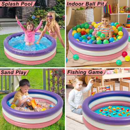 40 INCH KIDS POOL ROUND NON-INFLATED BOTTOM - PURPLE, PEARL, ROSE GOLD