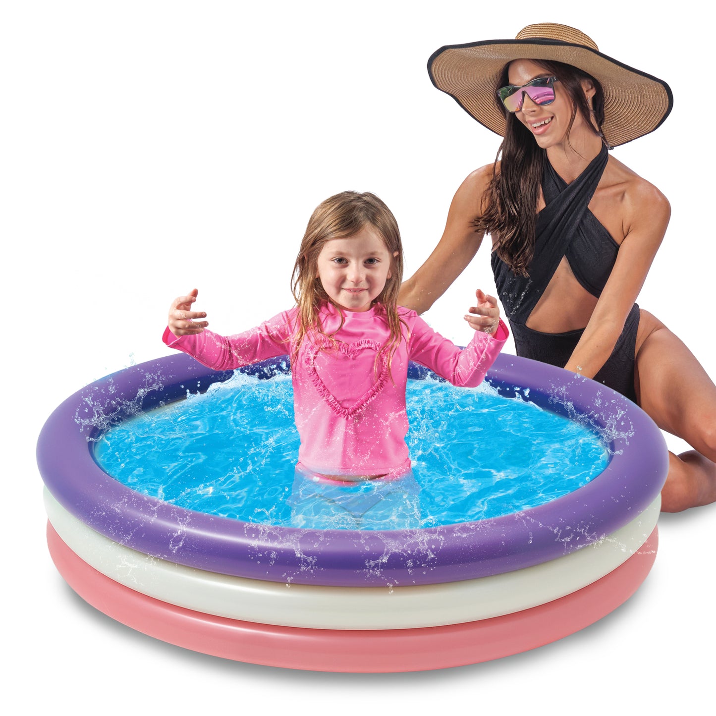 40 INCH KIDS POOL ROUND NON-INFLATED BOTTOM - PURPLE, PEARL, ROSE GOLD