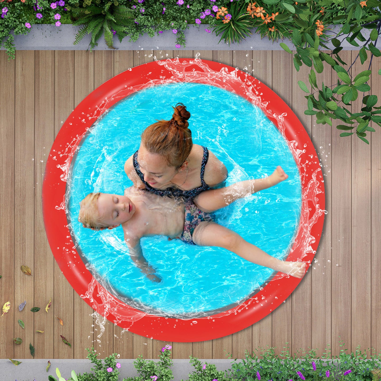 40 INCH KIDS POOL ROUND NON-INFLATED BOTTOM - RED GOLD, SILVER, GREEN GOLD