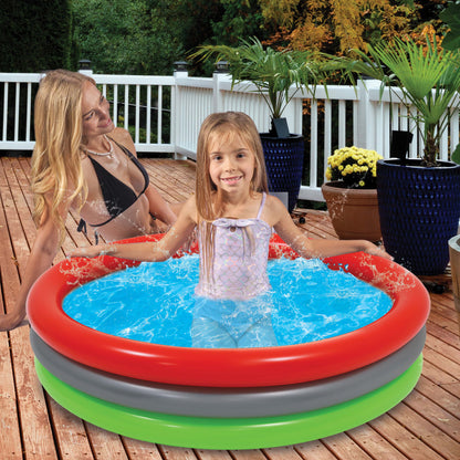 40 INCH KIDS POOL ROUND NON-INFLATED BOTTOM - RED GOLD, SILVER, GREEN GOLD