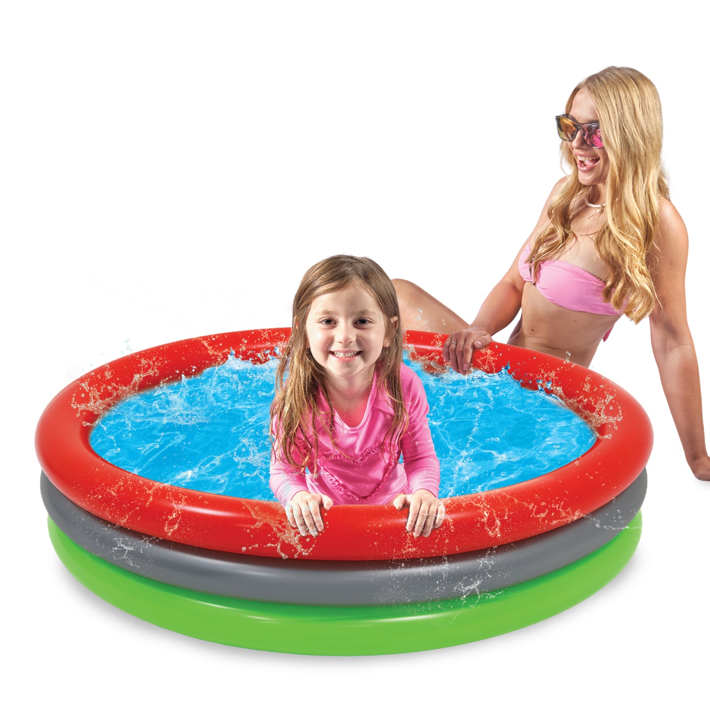 40 INCH KIDS POOL ROUND NON-INFLATED BOTTOM - RED GOLD, SILVER, GREEN GOLD