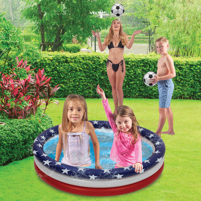 40 INCH KIDS POOL ROUND NON-INFLATED BOTTOM - USA FLAG