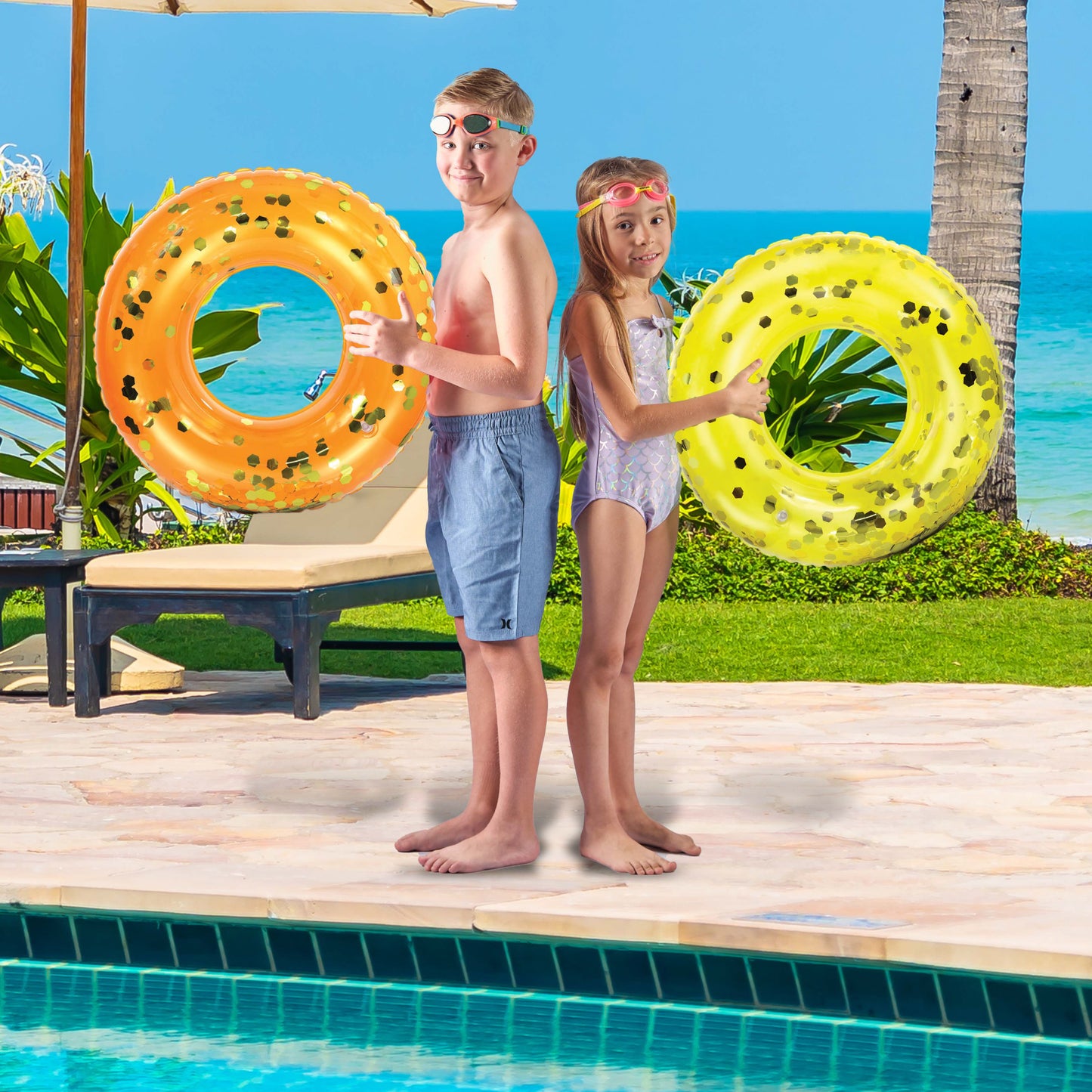 POZA - 23 INCH KIDS TUBE - PURPLE,..BLUE, ORANGE, YELLOW - SET OF 4