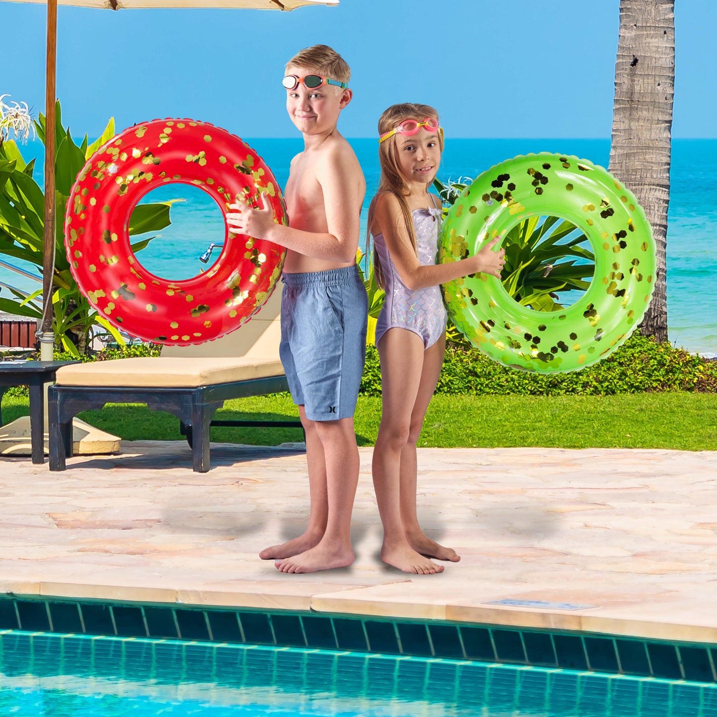 POZA - 23 INCH KIDS TUBE - RED, BLACK, GREEN, ROSE GOLD - SET OF 4