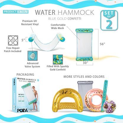 POZA - 56 INCH HAMMOCK - BLUE GOLD - SET OF 2