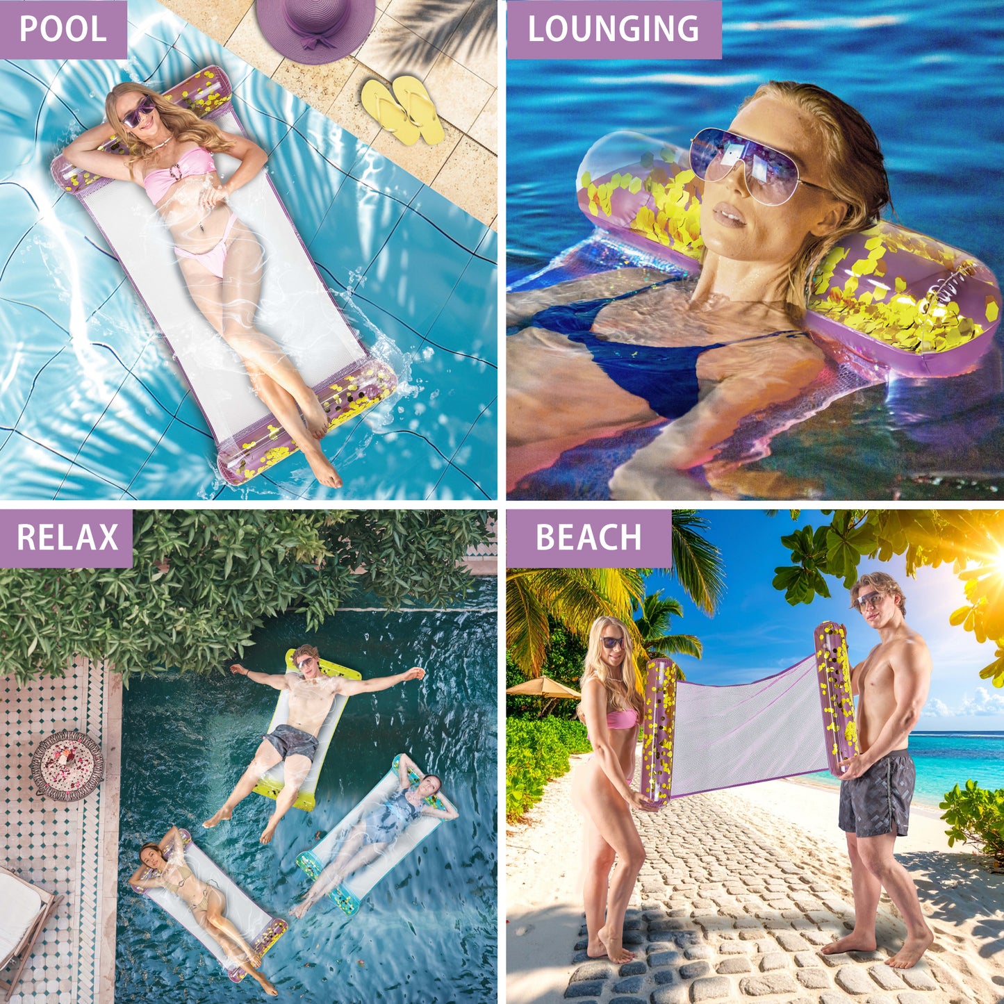 POZA - 56 INCH HAMMOCK - PURPLE GOLD - SET OF 2