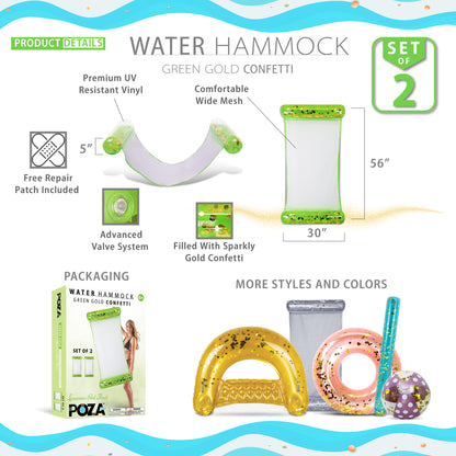 POZA - 56 INCH HAMMOCK - GREEN GOLD - SET OF 2