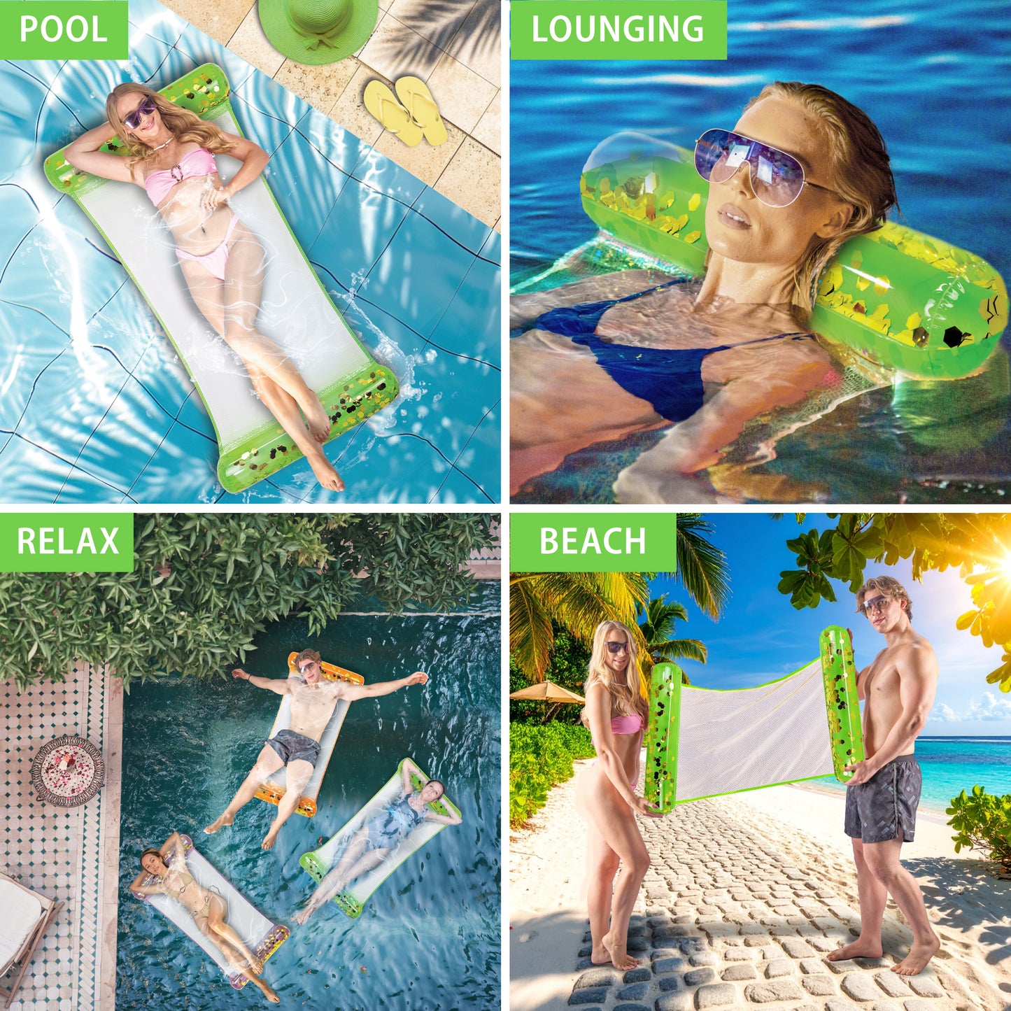 POZA - 56 INCH HAMMOCK - GREEN GOLD - SET OF 2